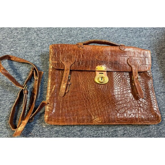 MULBERRY Vintage Brown Congo Leather Briefcase / Messenger Bag - ENGLAND - Picture 2 of 16